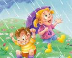 Apaļa deju spēle “Lietus” vecākā pirmsskolas vecuma bērniem Brīvdabas spēles mākonis, lietus, vējiņš.