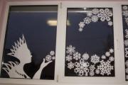 Decoration of windows and panels based on the fairy tale “The Snow Queen”