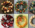 DIY wreath on the door for the New Year